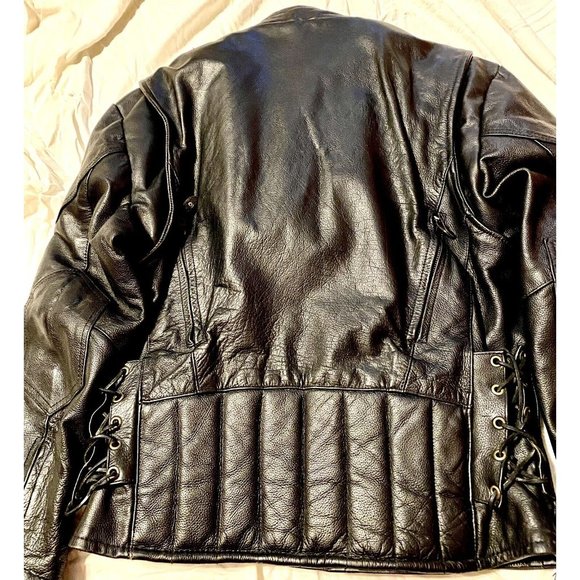 Bikers Dream Apparel Thinsulate Black Leather Biker Jacket Sz 42 Unisex Worn 2x - Picture 2 of 9